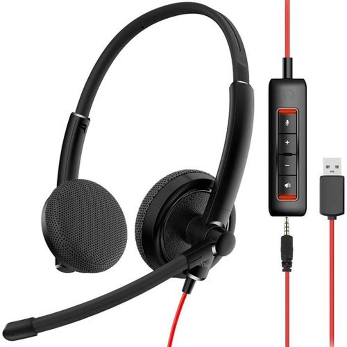 Nubwo Casque USB/3,5 mm avec Suppression du Bruit du Microphone, Casque Filaire Léger pour PC, Smartphone