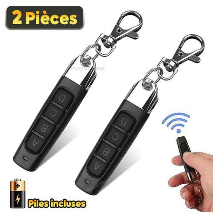Télécommande Universelle - Non spécifié - Ouvre-porte de Garage - 433 MHz - 4 Boutons - Noir