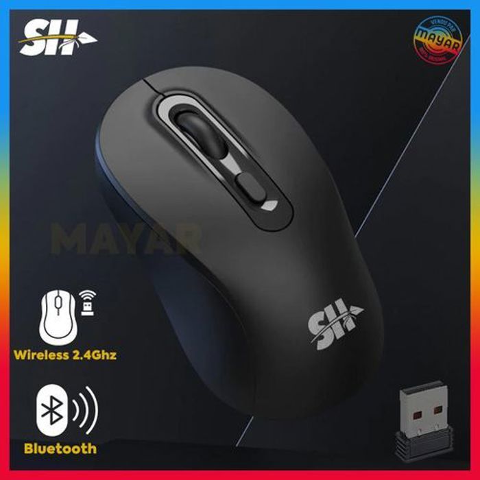 Souris sans fil - SH - M-02 - Bluetooth et USB - 1600 DPI - Ergonomique et légère