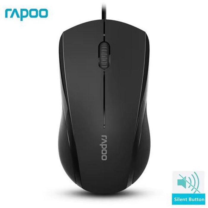 Souris optique filaire - Rapoo - N1600 - Silencieuse - 3 boutons - 1000 DPI