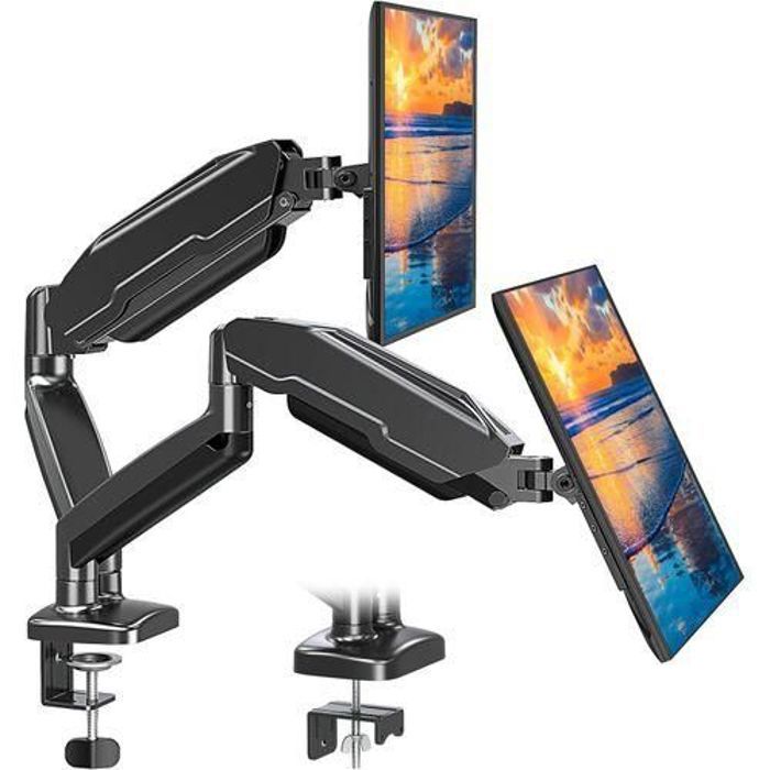 North Bayou Support double Bras de Moniteurs F160 avec Ressorts à Rotation à 360