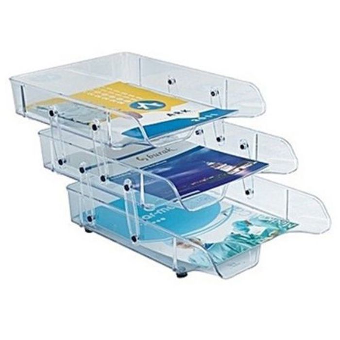 Corbeille à courrier 3 étage transparent