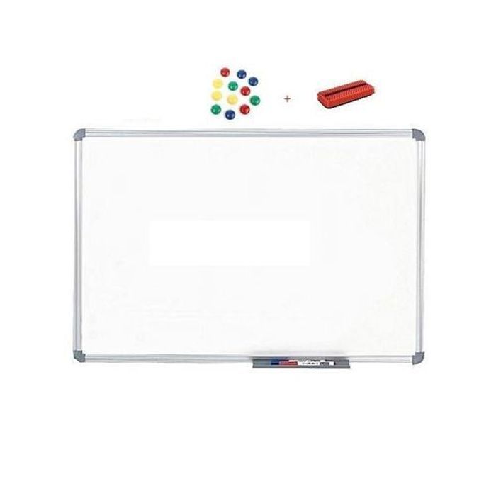 Ensemble Tableau magnetique blanc 90 x 60 cm - Avec accessoires .