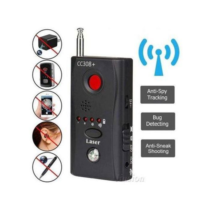 Détecteur de caméras et micros espions - CC308+ - Portable - Rechargeable USB - 1 à 6,5 GHz - Modes multiples