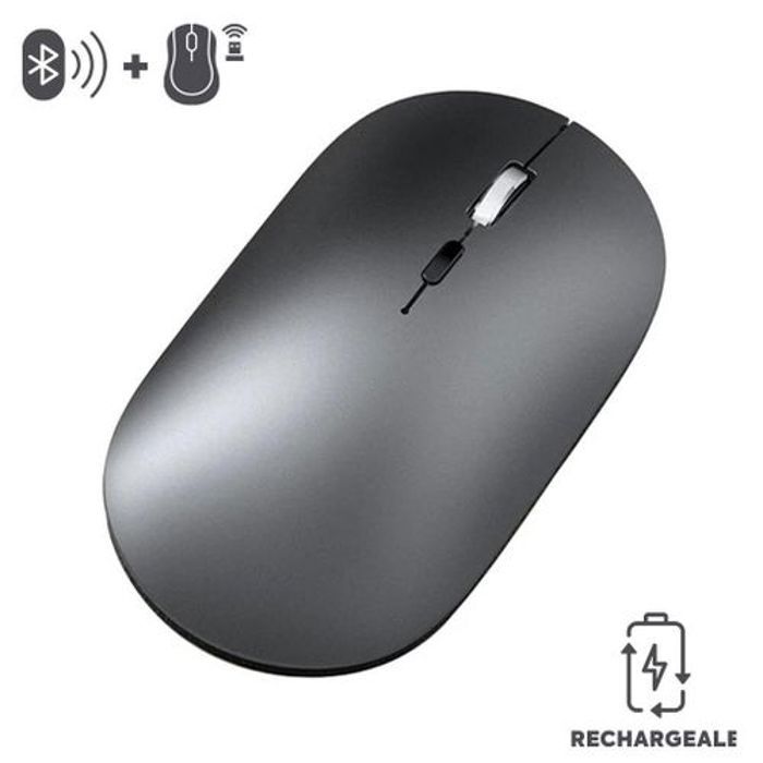 Souris sans fil - X2 - Double connexion - 1600 DPI - Rechargeable - Ergonomique