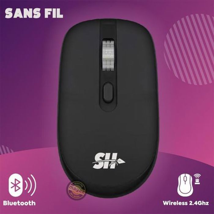 Souris Optique Sans Fil - SH - M-05 - Double Connectivité - Ergonomique - 800-1600 DPI