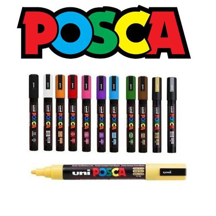 Posca Lot Economique 12 Marqueurs PC-5M Conique Moyen:Couleurs SB-Complet Pointe 2,5mm
