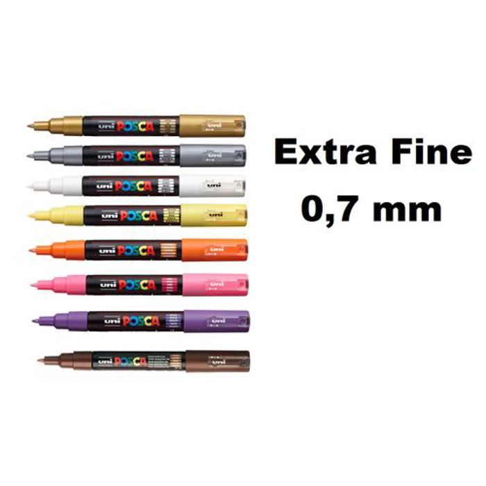 Posca 8 Marqueurs Dessin PC-1M conique Extra Fine: Couleurs spéciales pointe 0,7 mm
