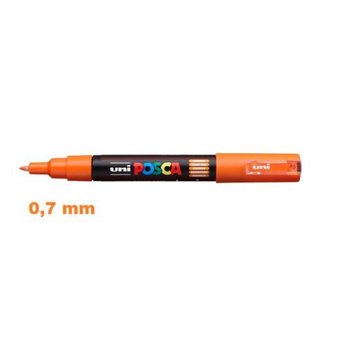 Posca Marqueur Dessin PC-1M Conique,Pointe Extra Fine 0,7mm,Orange.Toutes les surfaces