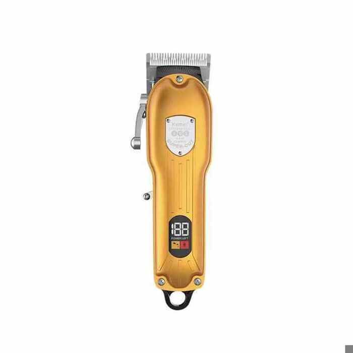 Tondeuse à cheveux - KEMEI - KM-802 - Électrique - Autonomie 90 min - Boîtier en Aluminium Doré