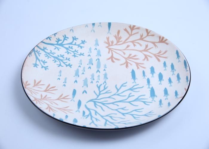 Assiette - GENERIC - Dinner En Porc - 26,8 cm - Design Mer - Porcelaine Blanc