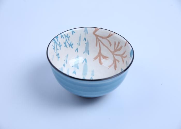 Bol en Porcelaine - GENERIC - 274 ml - Motifs Marins - Compatible Lave-Vaisselle - Rond