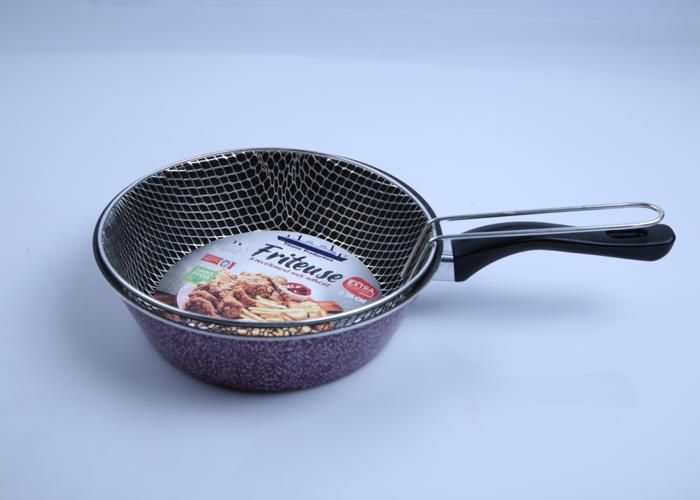 Friteuse - TITANIC PRODUCTION - 26cm - Anti-Adhésif - Ergonomique - Tous feux compatibles