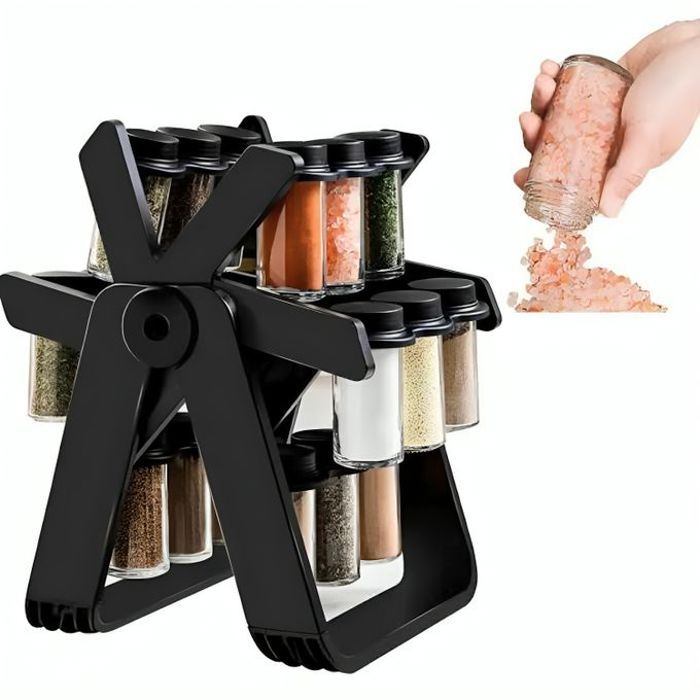 Présentoir à Épices Rotatif 18 Bocaux – Organisation Pratique et Élégante ( Spice Rack 18 Jar )