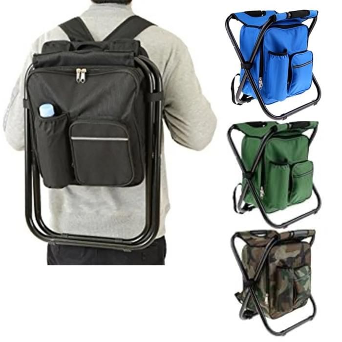 Tabouret pliant avec sac isotherme, idéal pour les activités en plein air.(Couleur aléatoire)