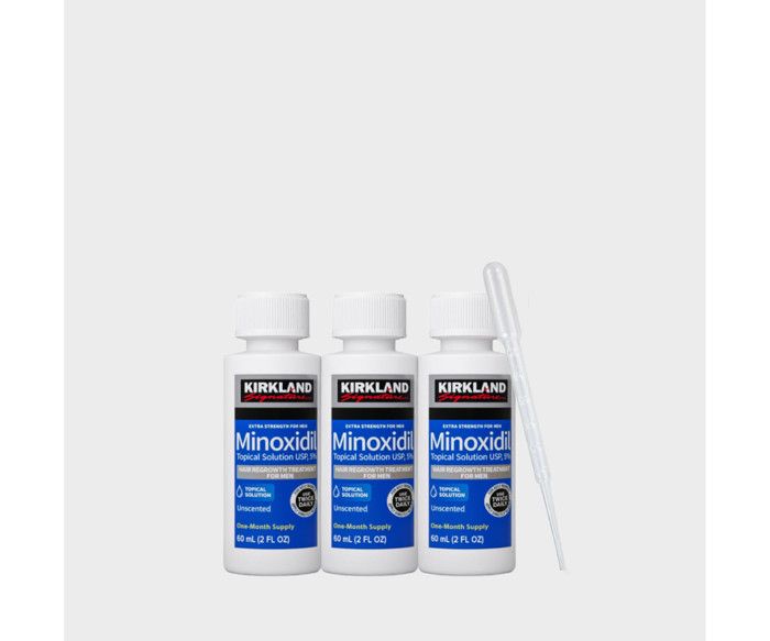 Minoxidil  5% Kirkland : 3 bouteilles de 60ml Traitement anti-chute de cheuveux