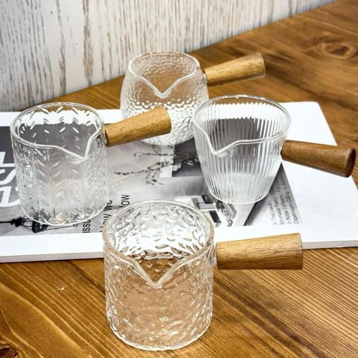 Pot à sauces - Sauciere-pot a cafe -Verre - 100ML - Résistant - Poignée - Motifs aléatoires