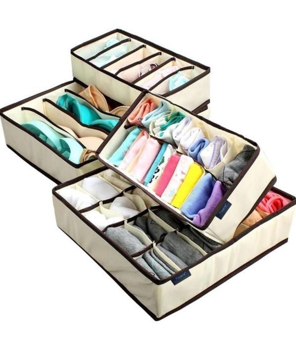 2 Rangements- Organisateurs de tiroir - Diviseurs de tiroir et placard-18 compartiments et un 6 compartiment -couleurs aléatoires