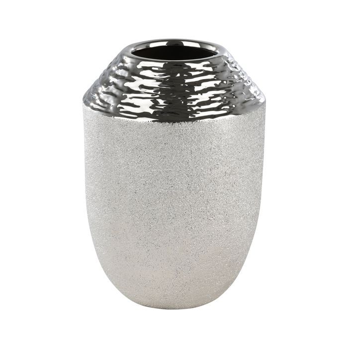 Vase argenté - ARAMBERRI - Diamètre 17 cm - Hauteur 25 cm - Chic - Élégance