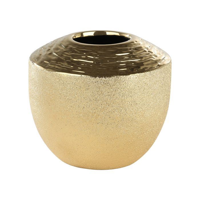 Vase doré - ARAMBERRI - Diamètre 19 cm - Hauteur 17 cm - Élégance - Chic