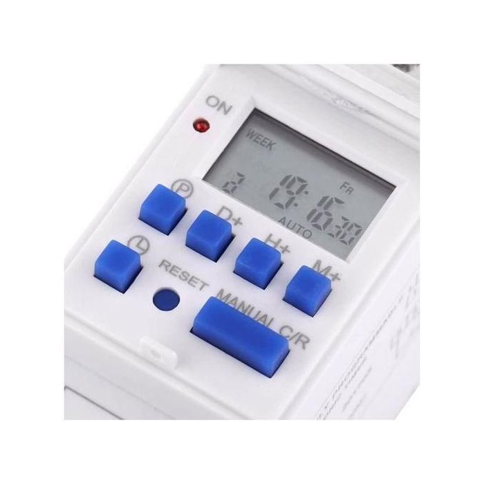 Tosun Minuterie Programmateur horaire électrique hebdomadaire Numérique 24H (220V)