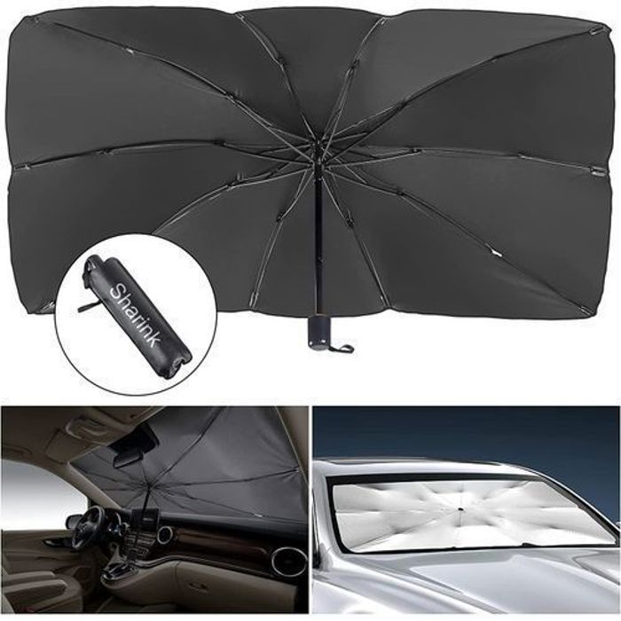 Parasol de voiture - Durable - 56 x 33 pouces - Protection UV - Utilisation quotidienne - Pliable