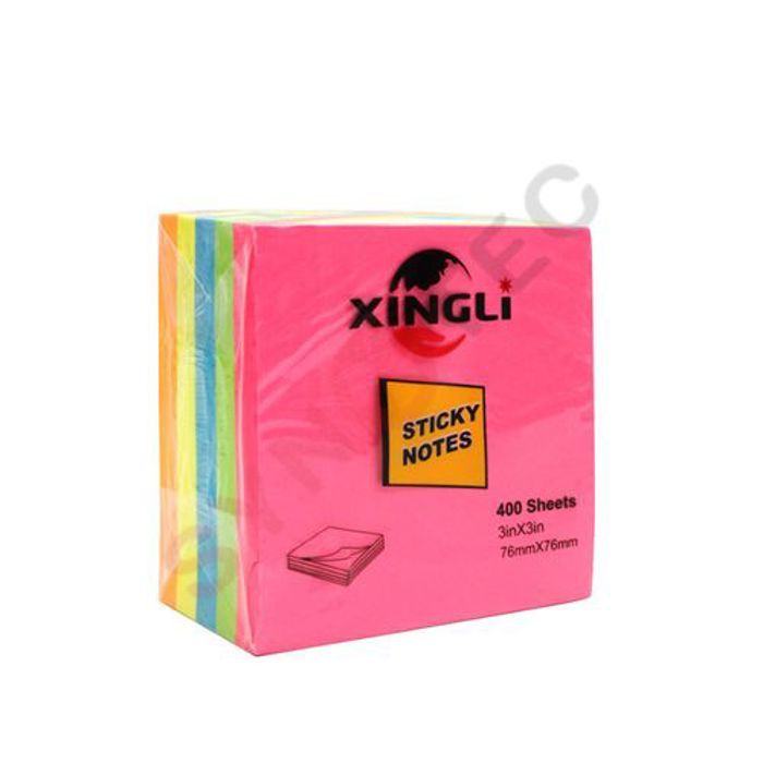 PACK DE 5 POST-IT STICK NOTE LUX  PAD 76*76 5 COULEURS FLUO