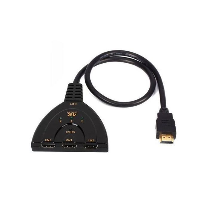 Hdmi Câble Splitter 3 en 1 entré HDMI 3 sortie 4K HDTV Switch Adapter, Séparateur HDMI Splitter