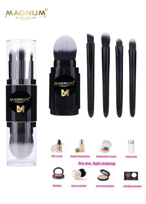 Pinceaux de Maquillage ,Professionnel 5 Pinceaux de poche avec étui  de protection.