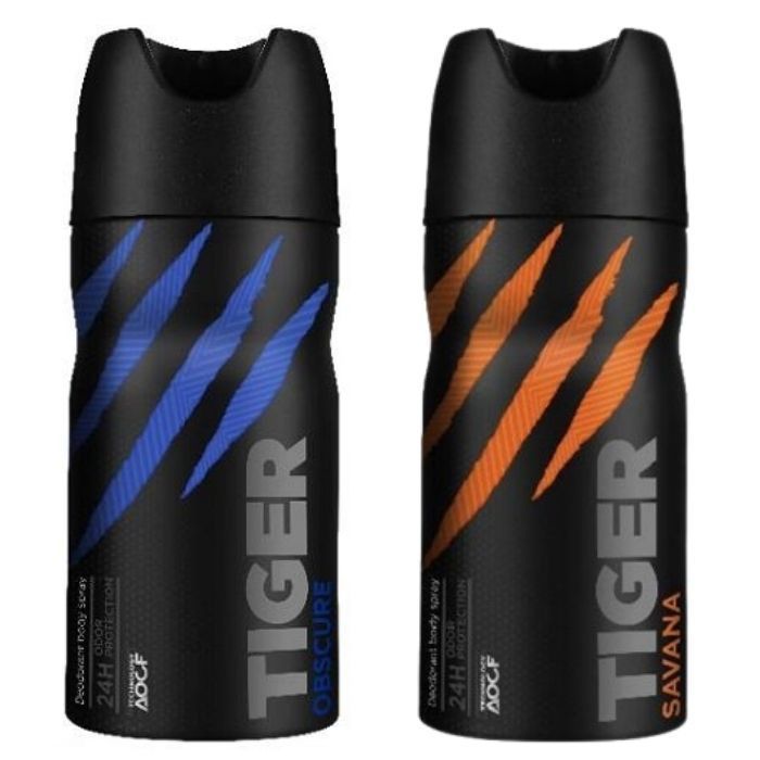Déodorant - TIGER - Lot Tiger Duo Pack 150ml - Obscure et Savana - Sans alcool - Fraîcheur durable