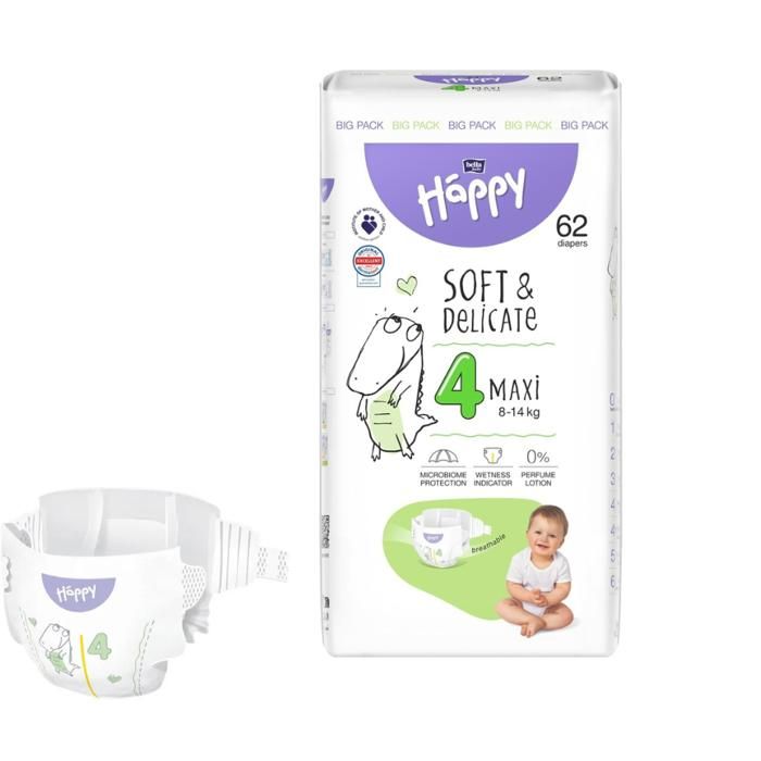 Couches pour enfants, N°4 HAPPY 62 Diapers