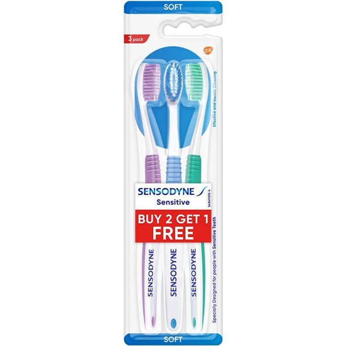 Brosse à dents - SENSODYNE - Soin & Précision - Lot de 3 - Souplesse douce - Hypoallergénique