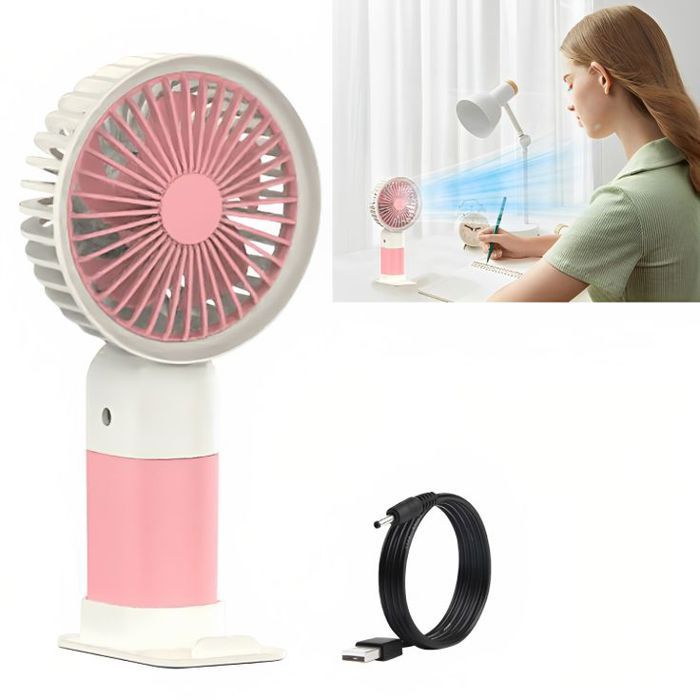 Mini ventilateur de bureau portable, rechargeable par USB ROSE ( 168 )