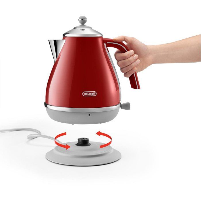 Bouilloire électrique - De'Longhi - KBOC 2001.R - Acier inoxydable - 1,7 L - Rouge et argent