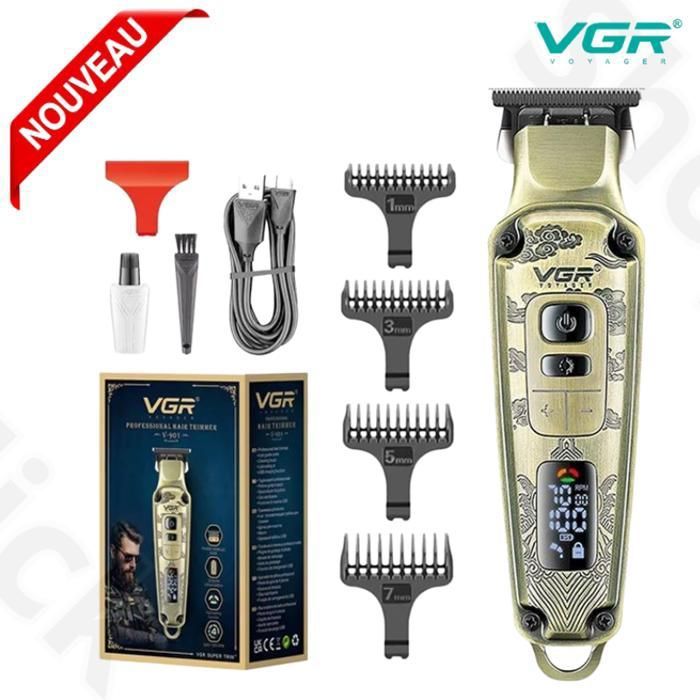 VGR Tondeuse Cheveux Professionnelle Rechargeable avec Vitesses Réglables VGR-901