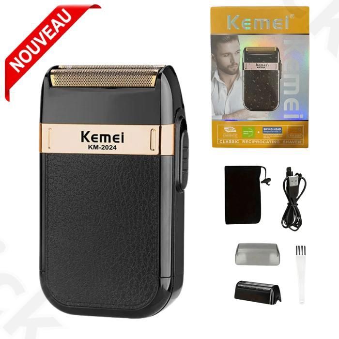 Rasoir électrique professionnel USB Rechargeable hommes rasoir électrique étanche KM-2024