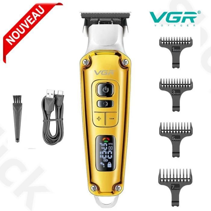 Tondeuse à cheveux professionnelle pour hommes, tondeuse à barbe électrique USB, VGR-931