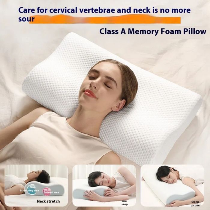 Oreiller - Oreilles - Latex naturel pur - Mousse à mémoire de forme - Confort ferme - Chambre