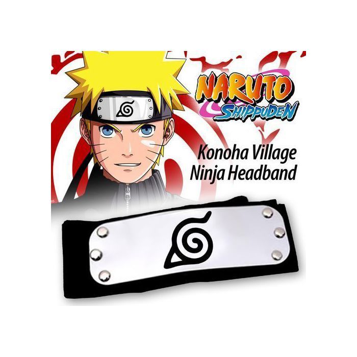 Bandeau - Naruto Shippuden - Konoha Village - Noir - Cosplay - Adulte