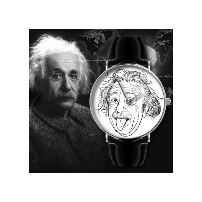 Albert Einstein science E=mc² physique Montre à Quartz avec Bande en Cuir