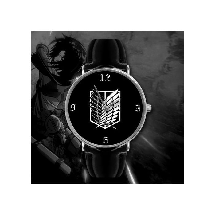 montre Anime attack on titan survey corps Montre en Cuir - Quartz avec Bande en Cuir