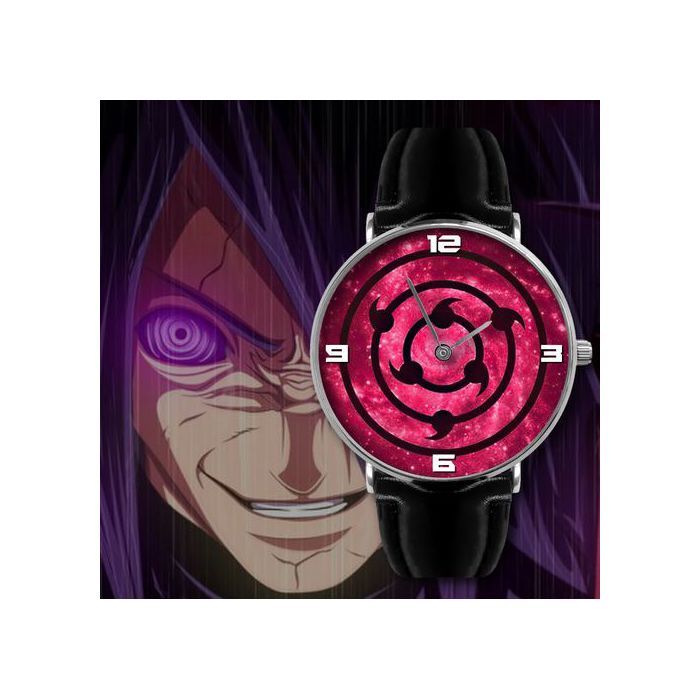 Naruto ITACHI, sharingan ringan anime, Montre en Cuir à Quartz by moroccan otaku