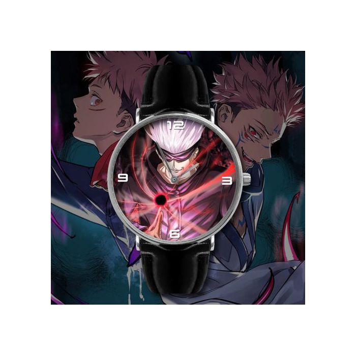 jujutsu Kaisen gojo saturo anime Cosplay Montre en Cuir à Quartz