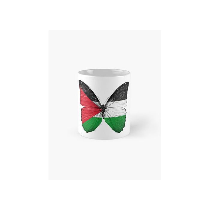 Mug - Butterfly - Drapeau de Palestine - Multicolore - 325 ml - Céramique