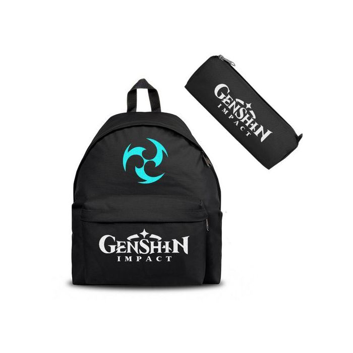 Cartable et trousse GENSHIN IMPACT electro - Backpack Anime - Sac à Dos Scolaire