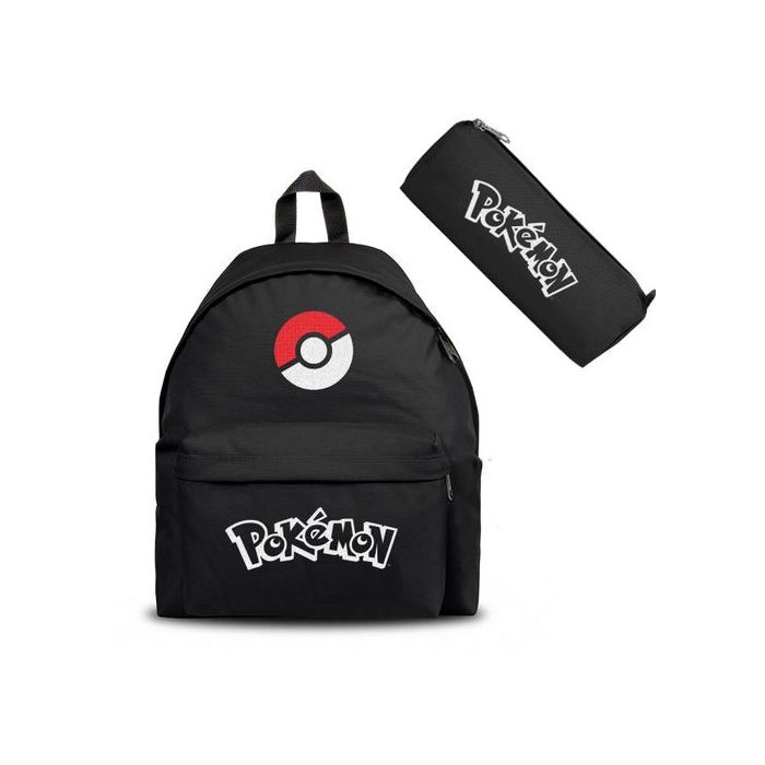 Cartable et trousse POKEMON pikachu sasha - Backpack Anime - Sac à Dos Scolaire