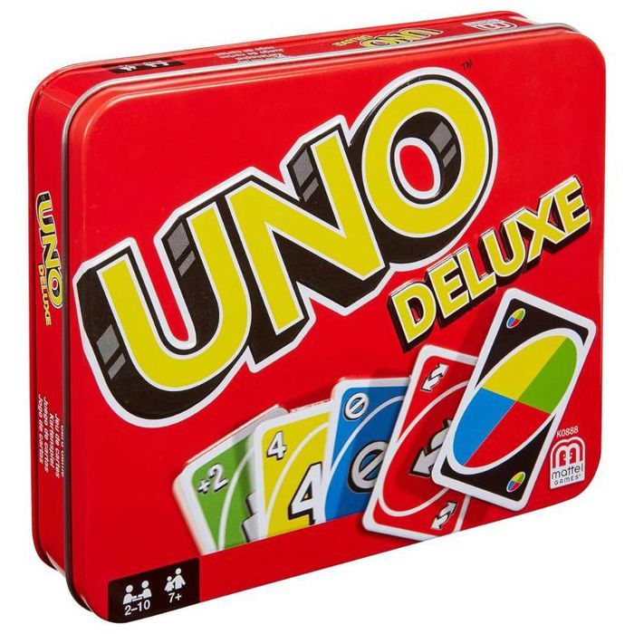 UNO Deluxe, Jeux De Cartes Familial pour Enfants Et Adultes, Jeu De Société pour Soirée Jeux en Famille Ou en Voyage