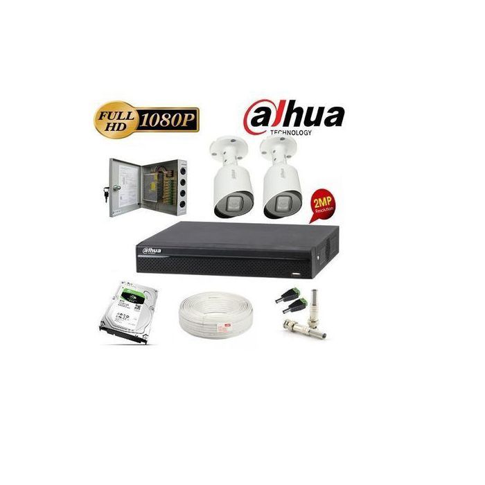 Dahua Pack 2 Camera de Surveillance Complet 2MP 1080P de A à Z