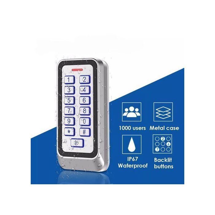 Digicode - Métallique - Étanche IP67 - RFID - 1000 Utilisateurs - Clavier