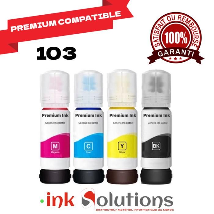 Pack bouteilles d'encre 103 Ecotank - Compatible